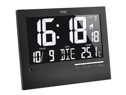 TFA 60.4508 - Rádiem řízené nástěnné hodiny s češtinou a automatickým podsvícením