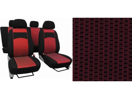Autopotahy HYUNDAI i 30, III, TYP PD, se zadní loketní opěrkou, od r. 2017, VIP červené  + OPTIK utěrka 20x20 cm Smart Microfiber zdarma v hodnotě 199,-Kč