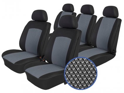 Autopotahy OPEL COMBO, 5 SEDAČEK, od r. 2018, Dynamic šedé  + OPTIK utěrka 20x20 cm Smart Microfiber zdarma