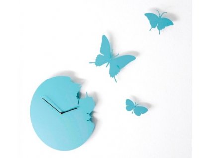 Designové hodiny Diamantini a Domeniconi Butterfly sky blue 40cm