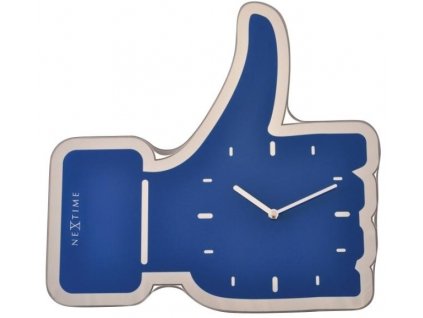 Designové nástěnné hodiny 3072bl Nextime Facebook Like 42cm