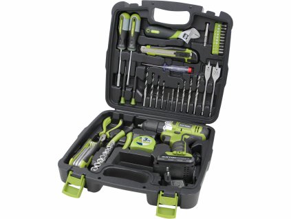 Vrtací šroubovák aku 12V Li-ion s nářadím, sada 46ks, 422800 EXTOL-CRAFT