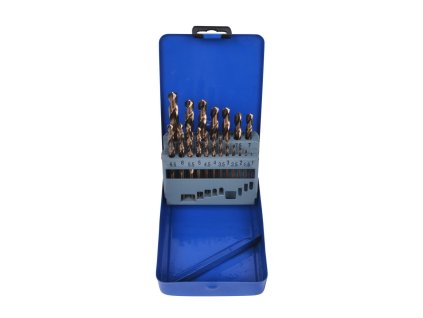 Sada kobaltových vrtáků HSS do nerezu, 1.0-10.0 mm, 19 kusů QUATROS