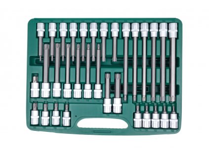 Hlavice 1/2” TORX, vel. T20-T70, krátké a prodloužené, sada 32 ks - JONNESWAY S07H4932S