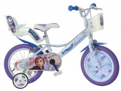 DINO Bikes - Dětské kolo 14" 144RFZ3 se sedačkou pro panenku a košíkem Frozen 2 2019