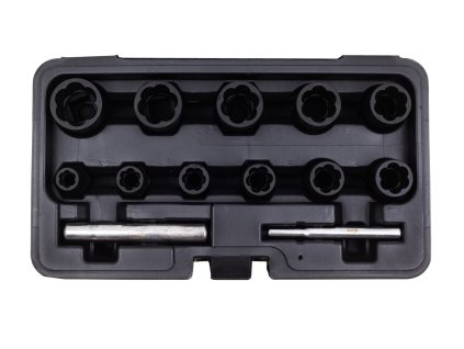 Hlavice 1/2” a 3/8” na poškozené šrouby, velikosti 8-21 mm, sada 13 ks - ASTA