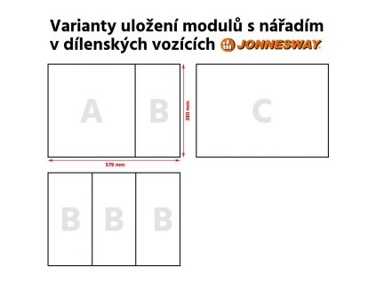 Modul - sada ručního nářadí - kleště seger, šroubováky a bity, 57 ks - JONNESWAY D71157SV