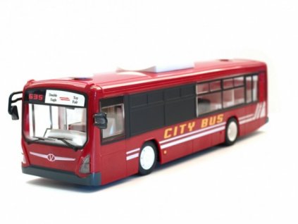 DOUBLE E RC městský autobus s otevíracími dveřmi 33cm červená