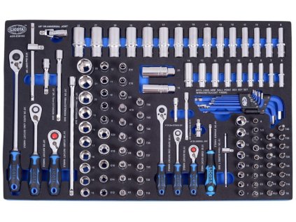 Gola sada 1/4" a 3/8" 121 ks ve výplni dílenského vozíku - LIACKE38102