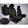 Autopotahy Škoda Octavia II, kožené s alcantarou EXCLUSIVE zelené, dělené  + OPTIK utěrka 20x20 cm Smart Microfiber zdarma