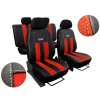 Autopotahy ŠKODA OCTAVIA III, integrované přední opěrky hlavy, GT cíhlové  + OPTIK utěrka 20x20 cm Smart Microfiber zdarma