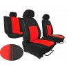 Autopotahy VOLKSWAGEN POLO V, dělená zadní sedadla, od r. v. 2009, EXCLUSIVE kůže červená  + OPTIK utěrka 20x20 cm Smart Microfiber zdarma