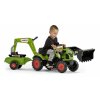 AKCE - FALK Šlapací traktor 2040N Claas Arion 410 s nakladačem, rypadlem a vlečkou