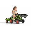 FALK Šlapací traktor 2040AM Claas Arion 410 s nakladačem a vlečkou - zelený