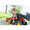Falk Šlapací traktor 2030M Red Supercharger pedal charger s odpojitelnou vlečkou
