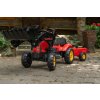 Falk Šlapací traktor 2030M Red Supercharger pedal charger s odpojitelnou vlečkou