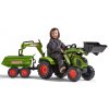 AKCE - FALK Šlapací traktor 1010W Claas Axos s nakladačem, rypadlem a vlečkou