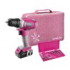 Vrtací šroubovák aku, růžový, 12V Li-ion, 1300mAh, sada v tašce 402401 EXTOL-LADY