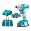 Utahovák rázový AKU 1/4", brushless, 20V Li-ion (2x), 2000mAh, industrial TOTAL-TOOLS