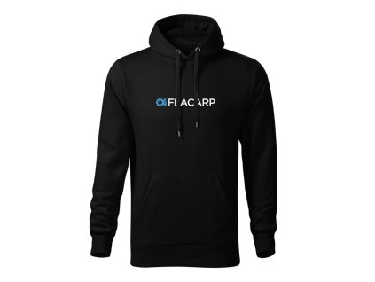 Mikina s kapucí, černá s logem FLACARP
