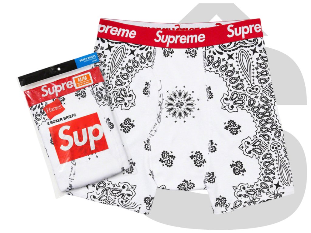 [Supreme×HANES] BOXER BRIEFS White (L) Białe Bokserki Supreme Hanes Boxer Brief White » SneakersJoint