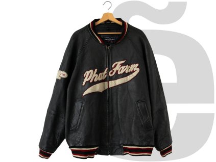 Phat Farm Varsity Leather Jacket (Black)