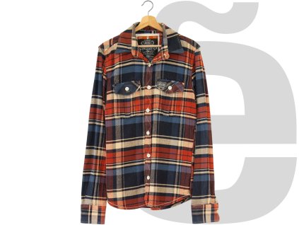 Superdry Japan Outdoor Flannel Shirt (Blue/Orange)