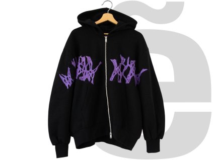 NoFuture Double Zip Up Hoodie (Black/Purple)