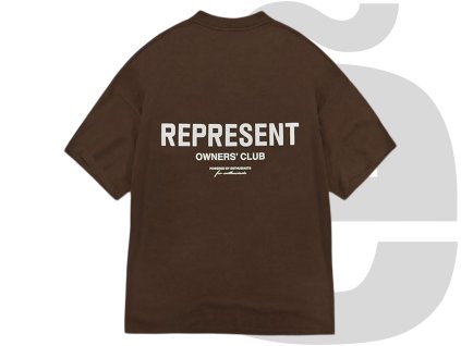 Represent Owners Club T Shirt Brown White 2 copy