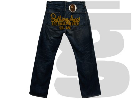 Bape Champion Logo Jeans (Blue)