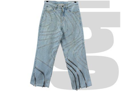 Enigma Topograph Zipper Jeans (Blue)