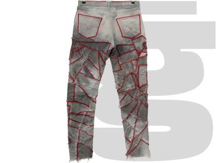 Sandra Maison Custom Jeans (Grey/Red)