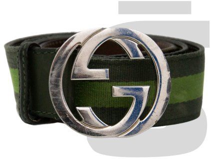 Gucci GG Interlocking Canvas Belt (Green)