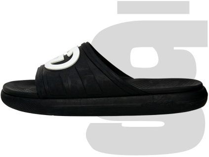 Gucci Interlocking G Rubber Slides (Black)