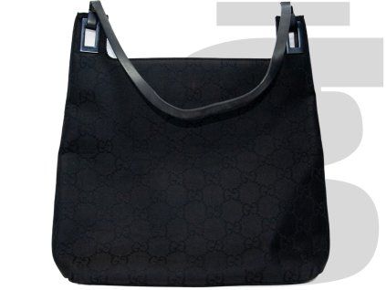 Gucci GG Monogram Canvas Shoulder Bag (Black)