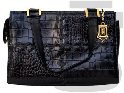 Yves Saint Laurent Croc Emboss Leather (Black)