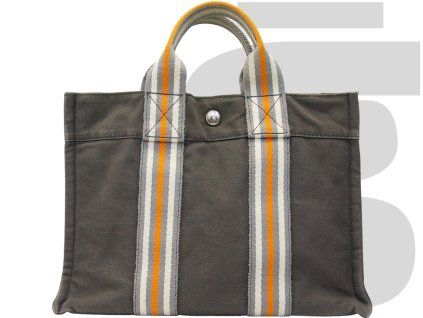 Hermes Canvas Mini Tote Bag (Grey)
