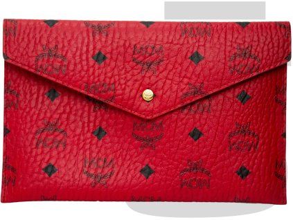 MCM Monogram Leather Pouch (Red)
