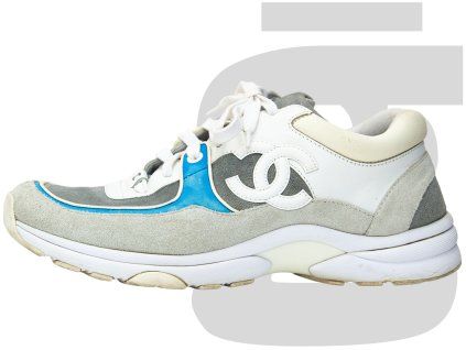 Chanel CC Low Top Sneakers (Grey/White)