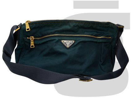 Prada Tessuto Nylon Shoulder Bag (Aqua/Gold)