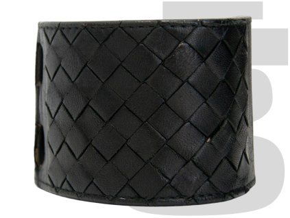 Bottega Veneta Leather Bracelet (Black)