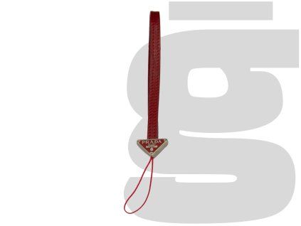 Prada Triangle Saffiano Leather Keyring (Red)