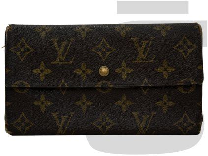 Louis Vuitton Monogram Button Long Wallet (Brown)