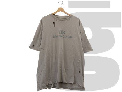 Balenciaga BB Pixel Boxy Tee (Grey)