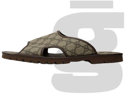 Gucci GG Monogram Supreme Slides (Brown)