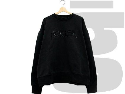 Moncler Sequin Embroidered Logo Crewneck (Black)