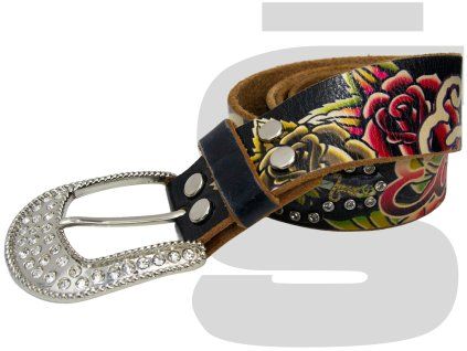 Ed Hardy Rhinestone Belt (Black)