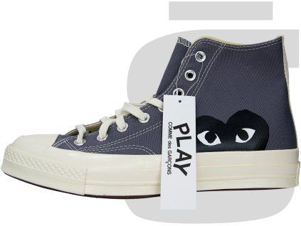 CDG Play x Converse Chuck 70 Hi (Grey/Black)