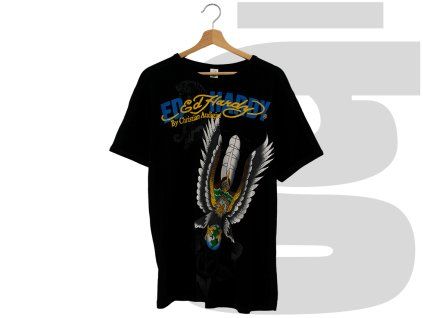 Ed Hardy Rhinestone Eagle Tee (Black)