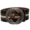 Gucci Canvas Interlocking GG Belt (Brown)